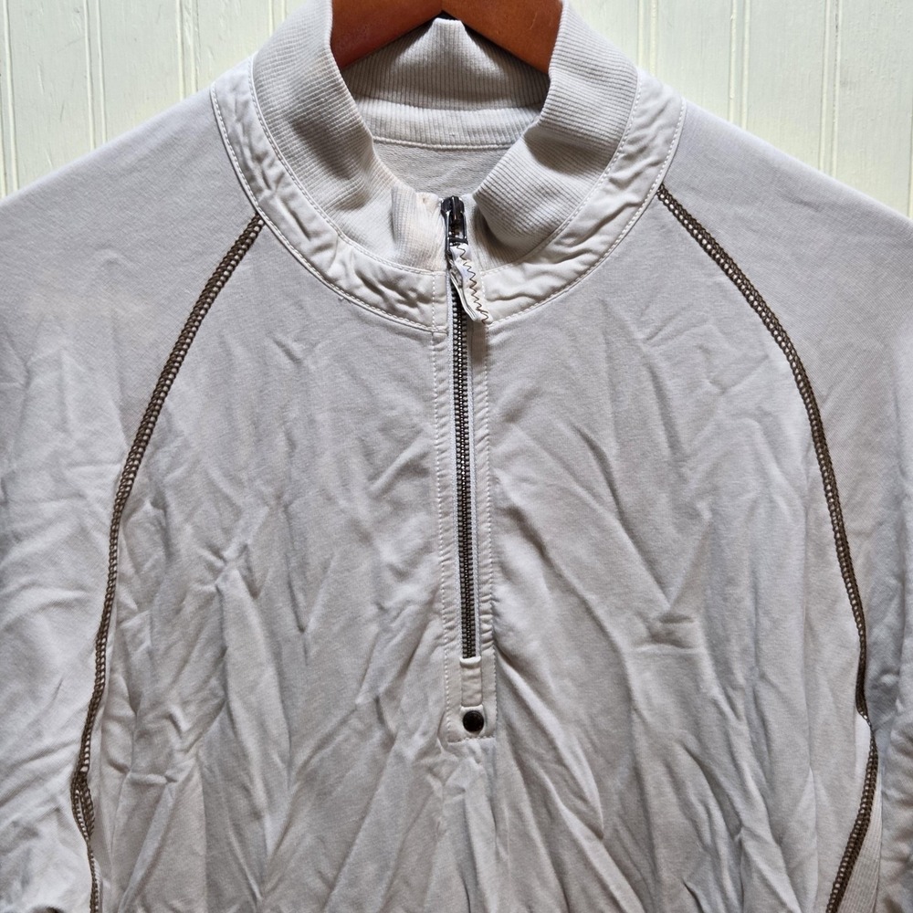 Tommy Bahama Pullover Mens Large Beige 1/4 Zip Lightweight Stretch Shirt Top
